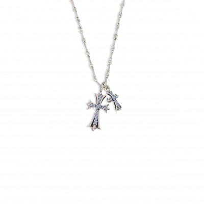 CHROME HEARTS DOUBLE CROSS NECKLACE 236524